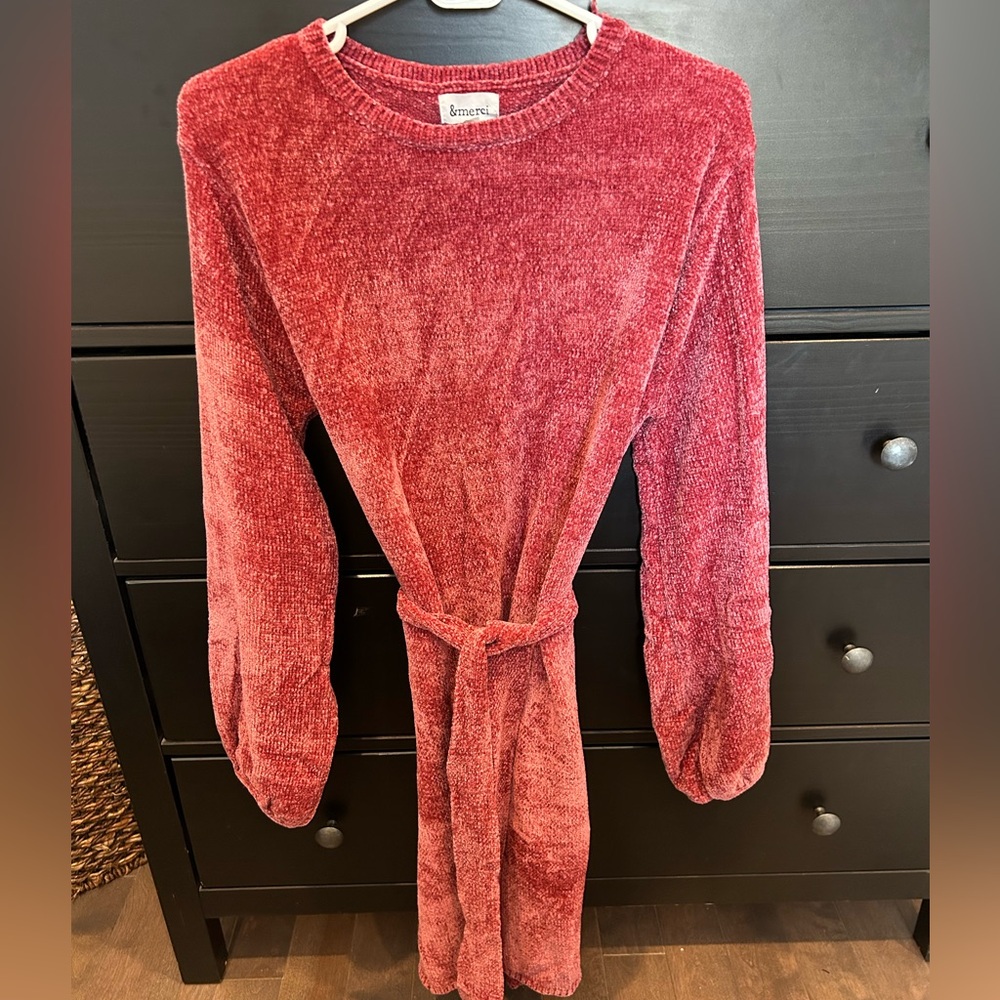 &Merci Mauve Chenille Sweater Dress